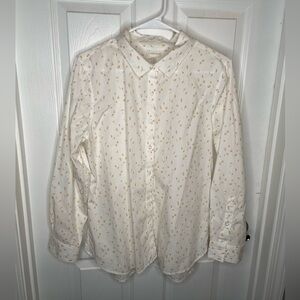 Garnet Hill Signature Organic-Pima-Cotton Shirt Cottagecore in Yellow Floral 12